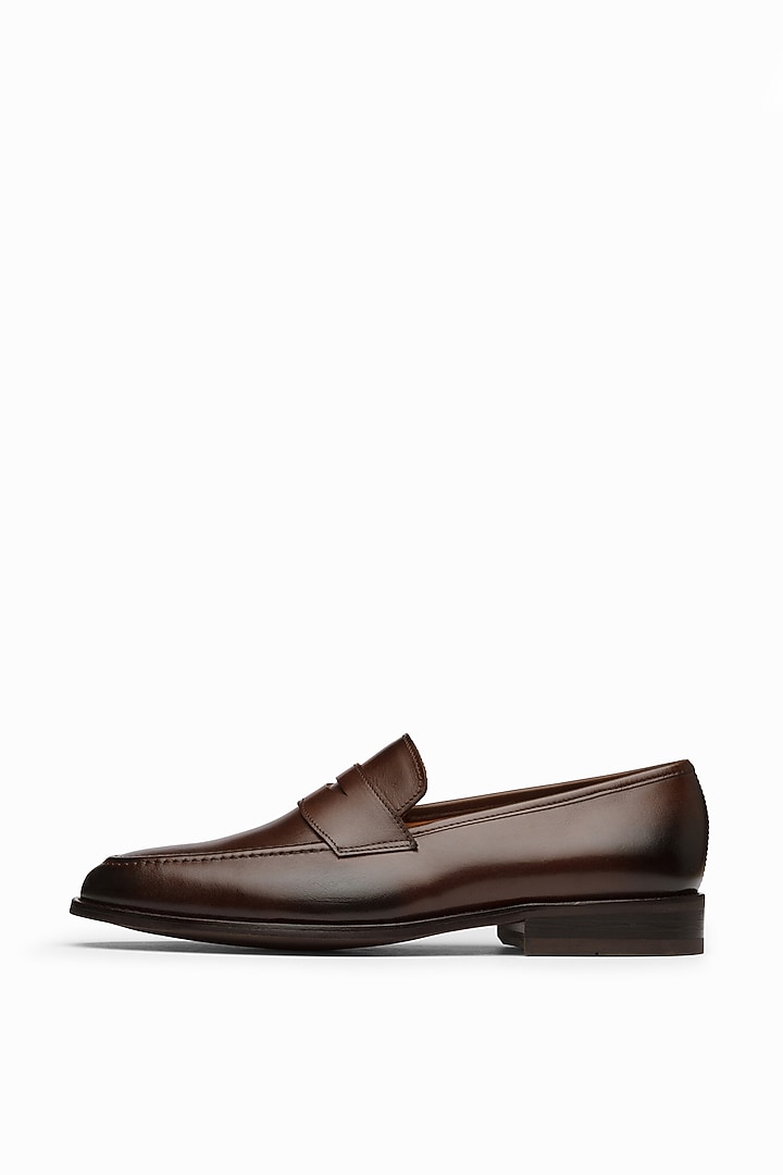 Brown Calf Leather Penny Loafers by Dapper Shoes Co. at Pernia's Pop Up Shop