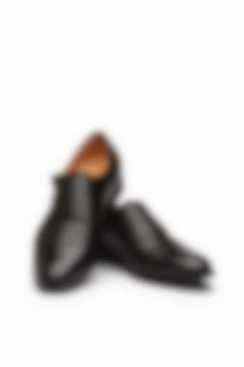 Black Calf Leather Monk Shoes by Dapper Shoes Co.