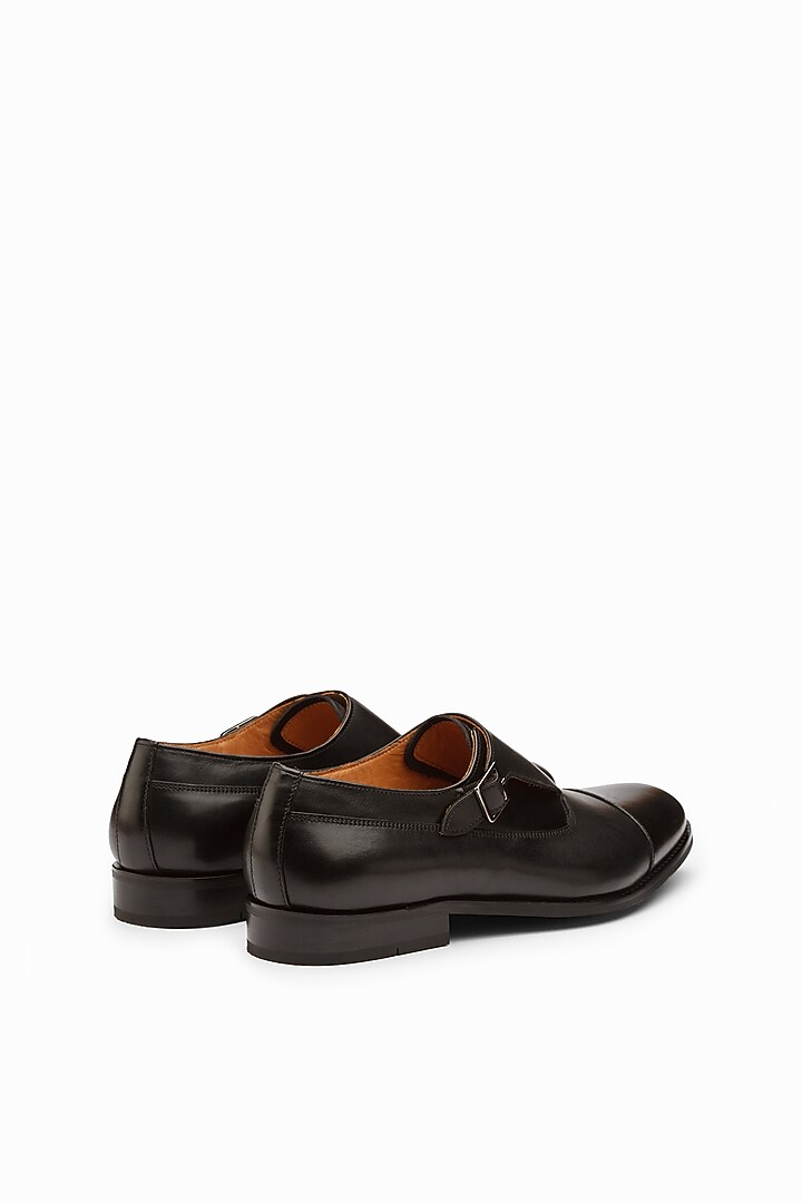 Black Calf Leather Monk Shoes by Dapper Shoes Co. at Pernia's Pop Up Shop