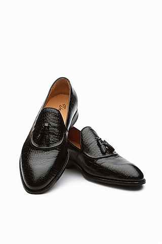 Black Calf Leather Loafers by Dapper Shoes Co.