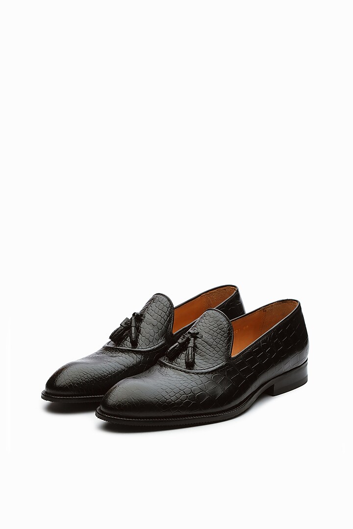 Black Calf Leather Loafers by Dapper Shoes Co. at Pernia's Pop Up Shop