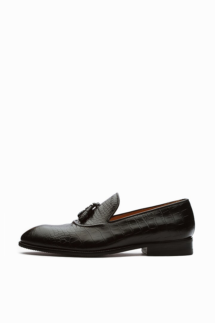Black Calf Leather Loafers by Dapper Shoes Co. at Pernia's Pop Up Shop