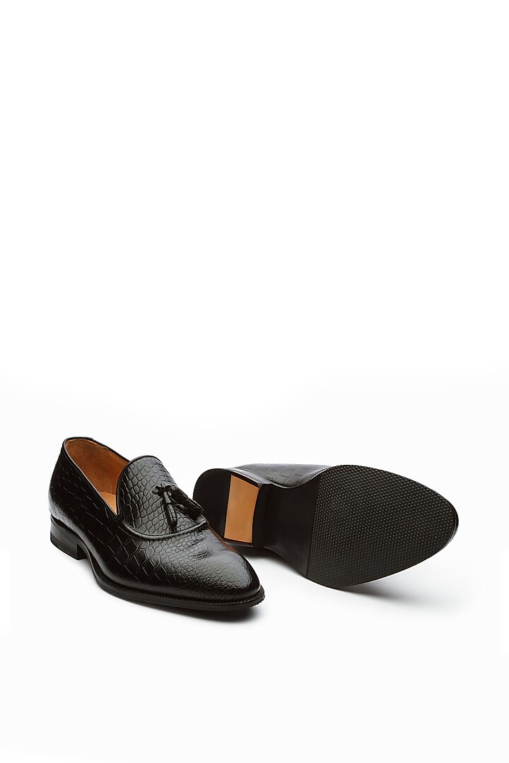 Black Calf Leather Loafers by Dapper Shoes Co. at Pernia's Pop Up Shop