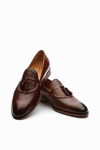 Brown Calf Leather Loafers by Dapper Shoes Co.