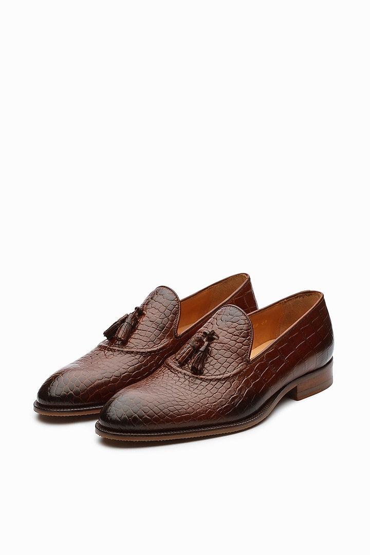 Brown Calf Leather Loafers by Dapper Shoes Co. at Pernia's Pop Up Shop