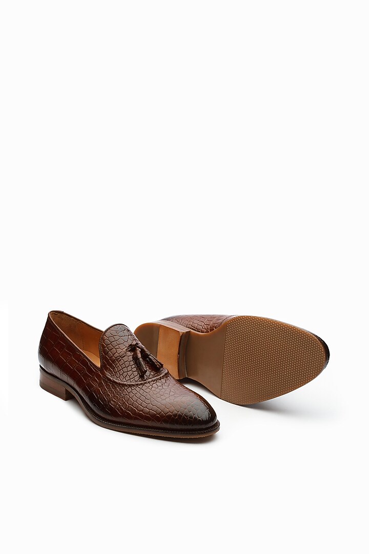 Brown Calf Leather Loafers by Dapper Shoes Co. at Pernia's Pop Up Shop