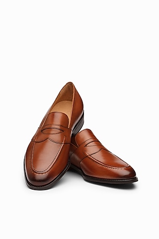 Cognac Calf Leather Oxfords by Dapper Shoes Co.