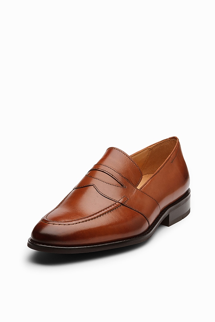 Cognac Calf Leather Oxfords by Dapper Shoes Co. at Pernia's Pop Up Shop