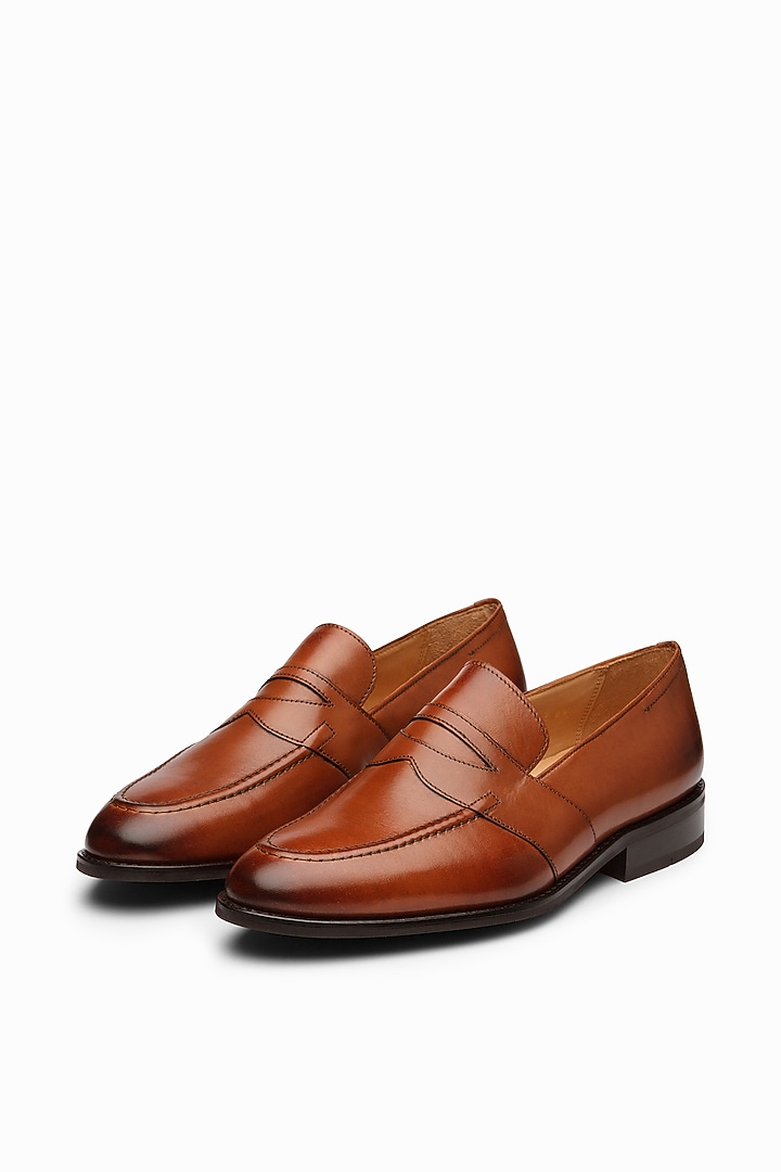 Cognac Calf Leather Oxfords by Dapper Shoes Co. at Pernia's Pop Up Shop