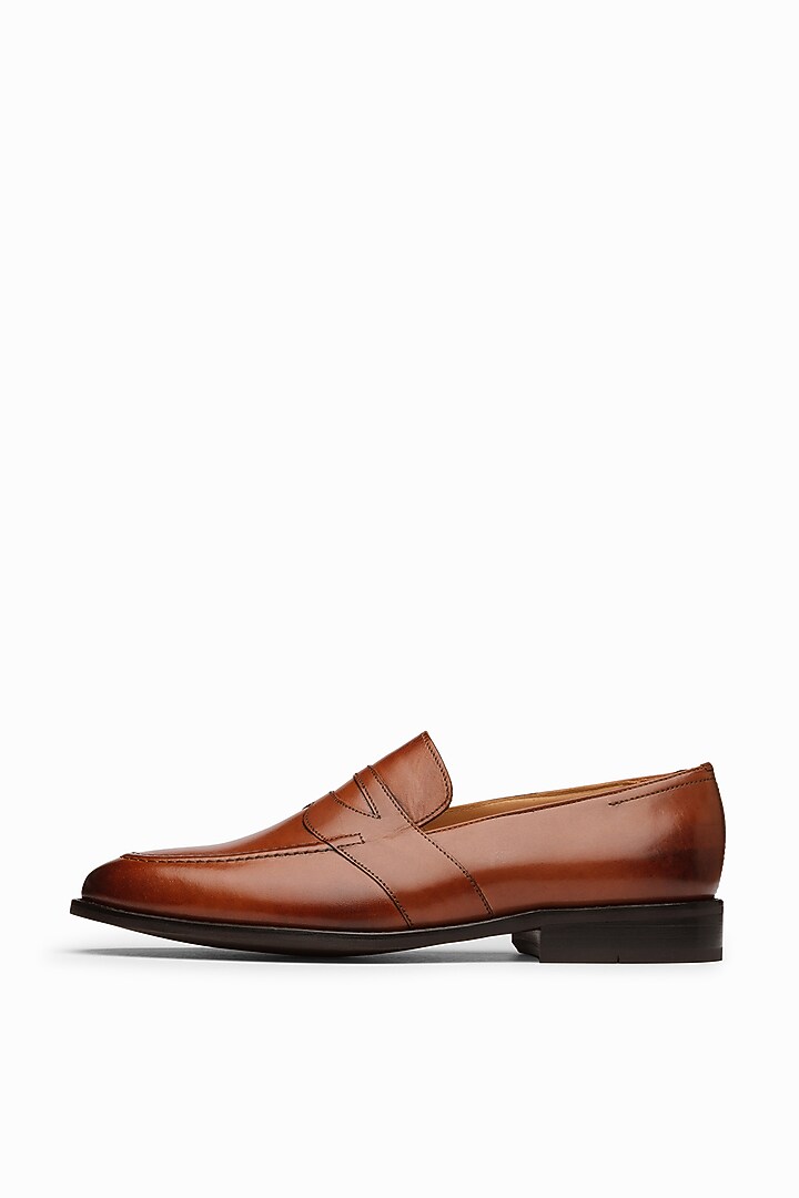 Cognac Calf Leather Oxfords by Dapper Shoes Co. at Pernia's Pop Up Shop