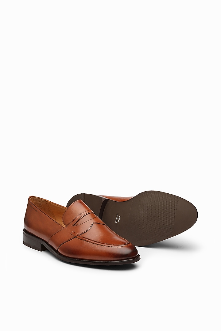 Cognac Calf Leather Oxfords by Dapper Shoes Co. at Pernia's Pop Up Shop