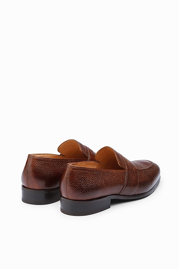 Brown Calf Leather Penny Loafers by Dapper Shoes Co. at Pernia's Pop Up Shop