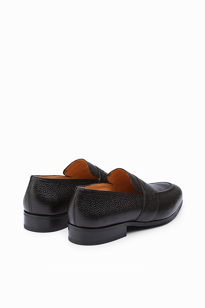 Black Calf Leather Penny Loafers by Dapper Shoes Co. at Pernia's Pop Up Shop