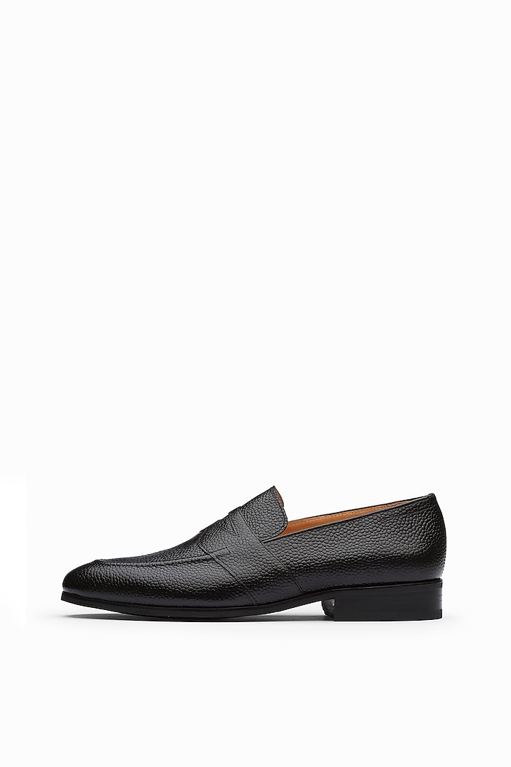 Black Calf Leather Penny Loafers by Dapper Shoes Co. at Pernia's Pop Up Shop