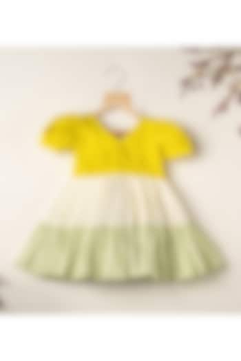 Multi-Colored Cotton Tiered Dress For Girls by Darleen Kids Couture at Pernia's Pop Up Shop
