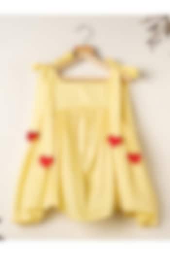 Yellow Cotton Dress For Girls by Darleen Kids Couture at Pernia's Pop Up Shop