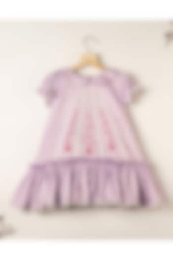 Purple Cotton Dress For Girls by Darleen Kids Couture at Pernia's Pop Up Shop