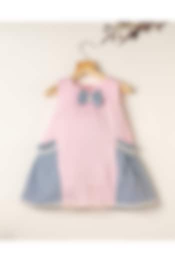 Pink Cotton Dress For Girls by Darleen Kids Couture at Pernia's Pop Up Shop