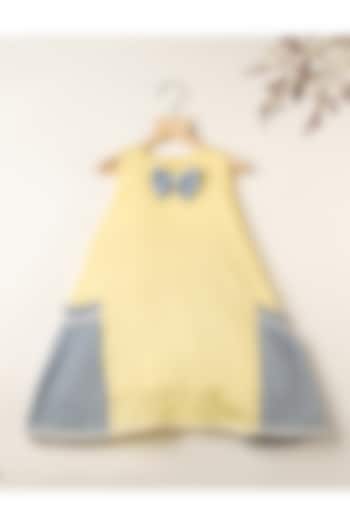 Yellow Cotton Dress For Girls by Darleen Kids Couture at Pernia's Pop Up Shop