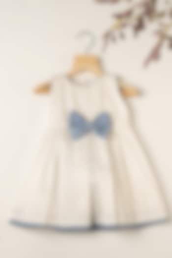 White Cotton Dress For Girls by Darleen Kids Couture at Pernia's Pop Up Shop