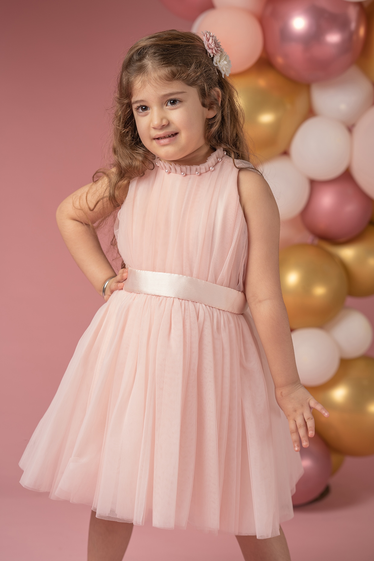 Peach color net fabric floor length gown - G3-GGO0478 | G3fashion.com |  Gowns for girls, Girls frock design, Kids party wear dresses