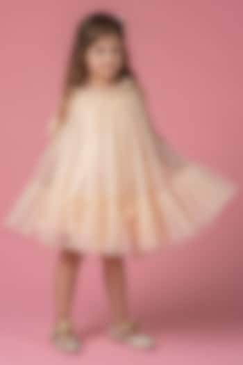 Ivory Net Dress For Girls by Darleen Kids Couture at Pernia's Pop Up Shop