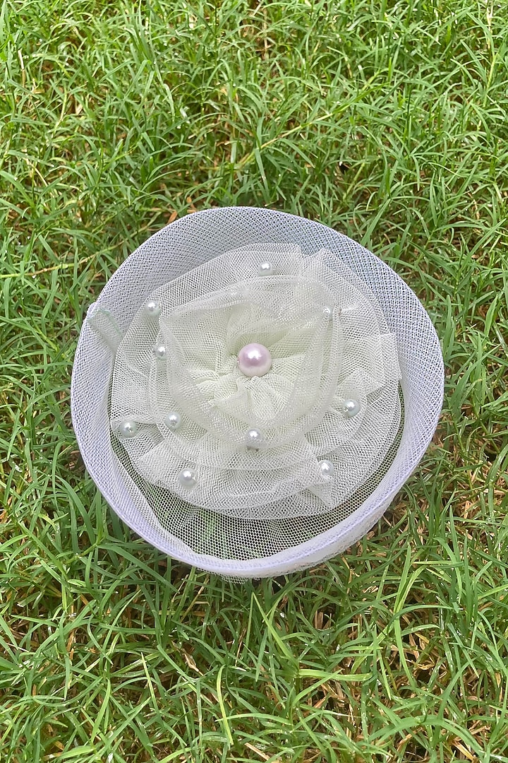 Light Green Net & Crinoline Flower For Girls by Darleen Kids Couture at Pernia's Pop Up Shop