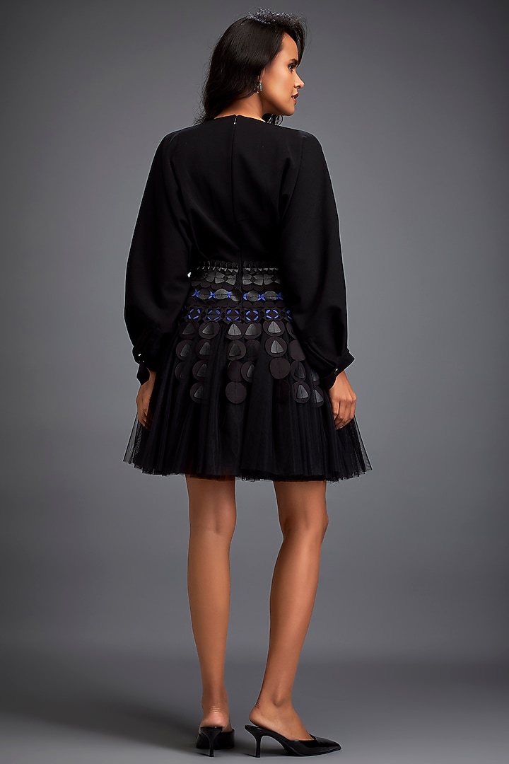 Black Rozella Crepe Vacation Dress by Deepika Arora at Pernia's Pop Up Shop