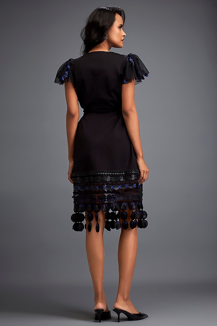 Black Ponte Roma Vacation Dress by Deepika Arora at Pernia's Pop Up Shop