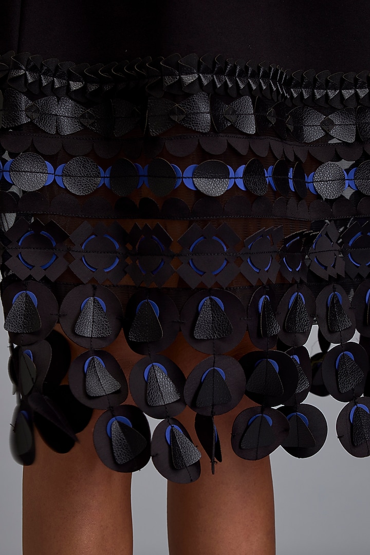 Black Ponte Roma Vacation Dress by Deepika Arora at Pernia's Pop Up Shop