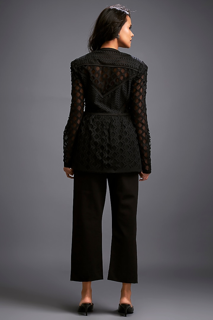 Black Ponte Roma Co-Ord Set by Deepika Arora at Pernia's Pop Up Shop