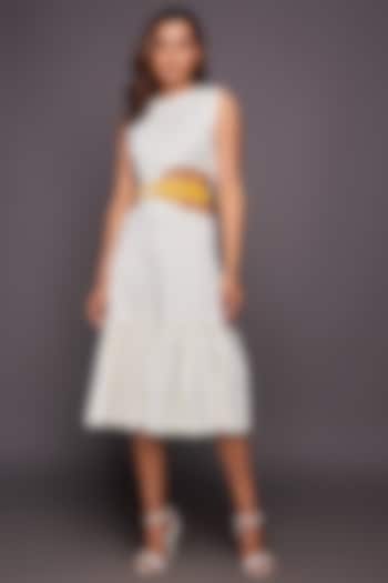 White Sleeveless Dress by Deepika Arora