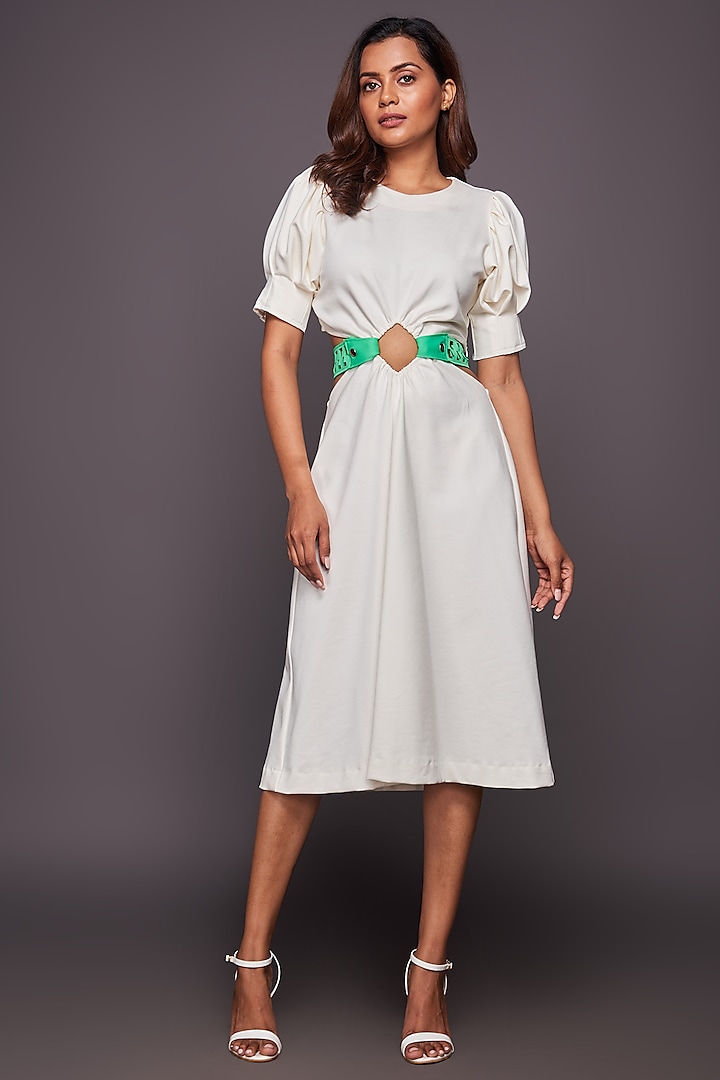 White Cut-Out Dress by Deepika Arora