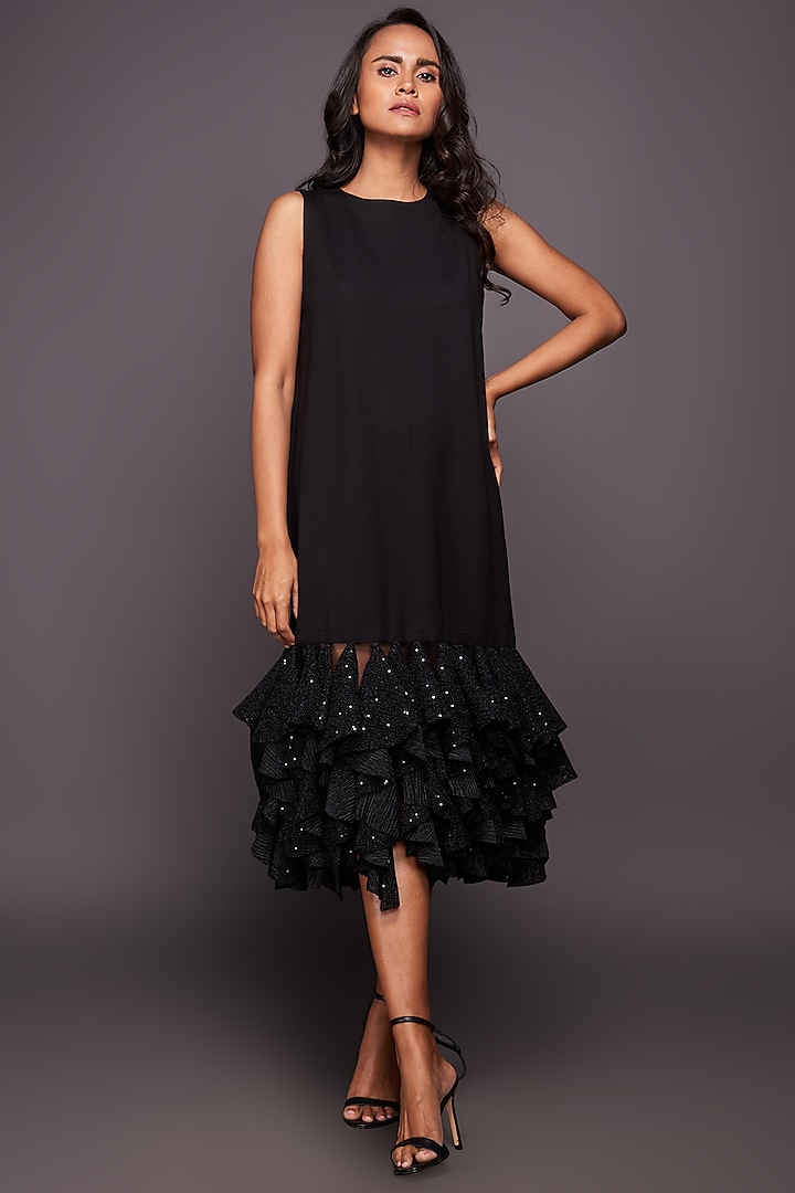 Black Sequined Shift Dress by Deepika Arora at Pernia's Pop Up Shop