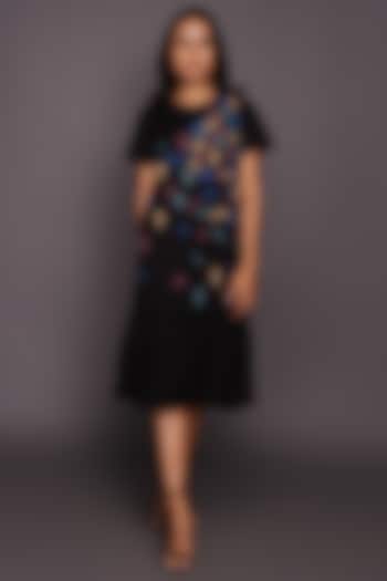 Black Ponte Roma Summer Dress by Deepika Arora at Pernia's Pop Up Shop