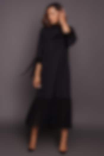Black Cutwork Long Dress by Deepika Arora