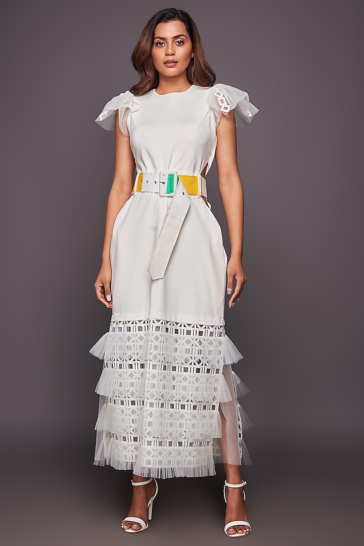 White Dress In Ponte Roma by Deepika Arora