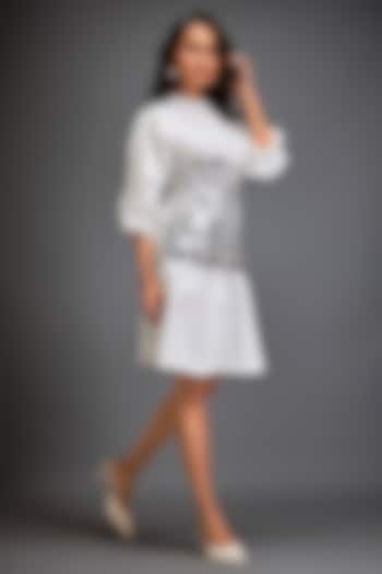 White Cotton Shirt Summer Dress With Corset by Deepika Arora at Pernia's Pop Up Shop