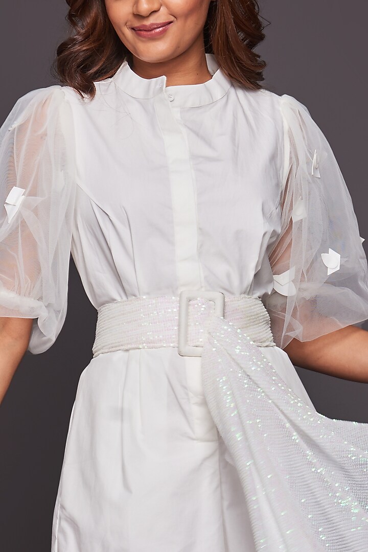 White Cotton Playsuit by Deepika Arora at Pernia's Pop Up Shop