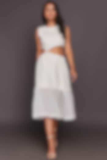 White Roma Sleeveless Summer Dress by Deepika Arora at Pernia's Pop Up Shop