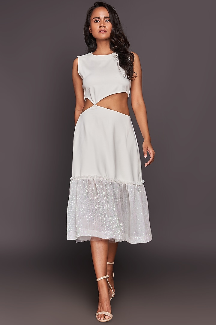 White Roma Sleeveless Summer Dress by Deepika Arora at Pernia's Pop Up Shop