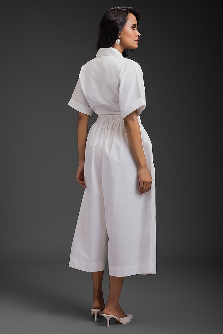 White Cotton Jumpsuit by Deepika Arora at Pernia's Pop Up Shop