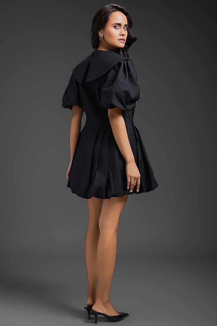 Black Cotton Bubble Summer Dress by Deepika Arora at Pernia's Pop Up Shop