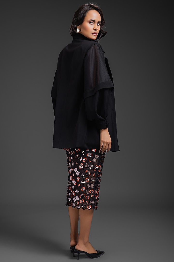 Black Rozella Crepe Blazer Set by Deepika Arora at Pernia's Pop Up Shop