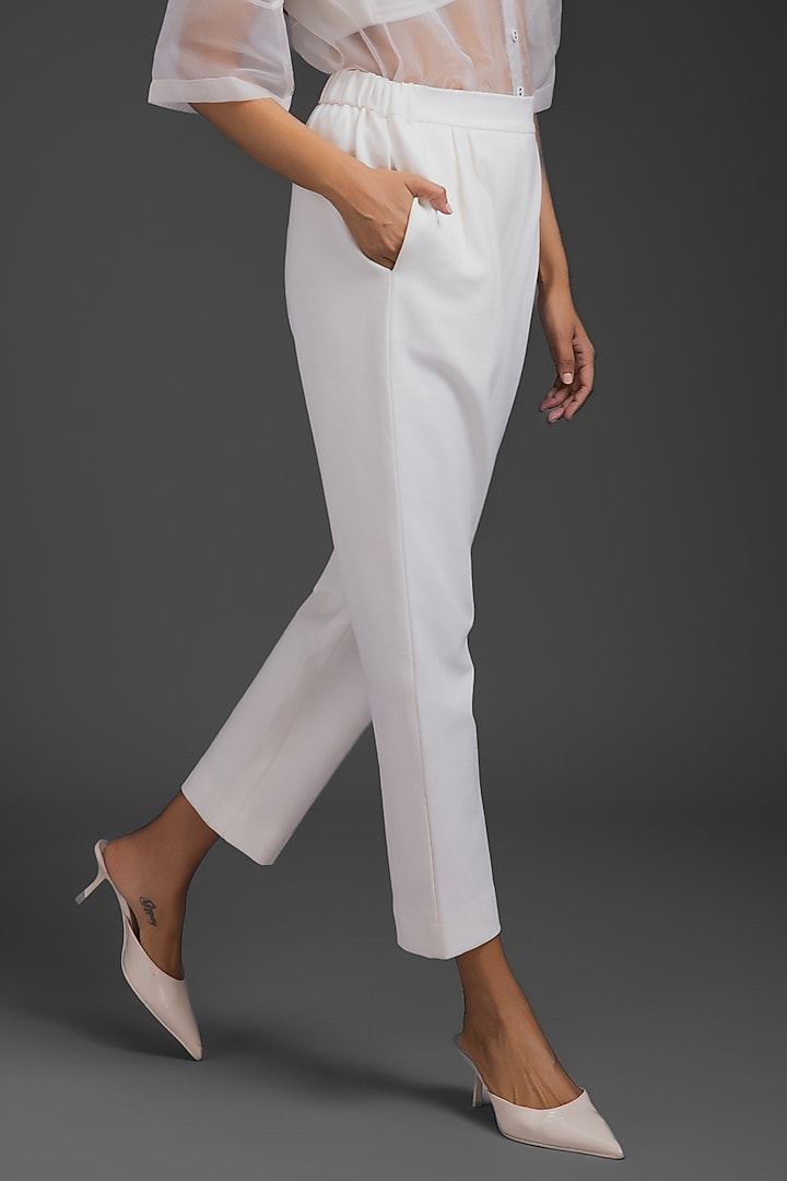 White Sheer Organza Embroidered Co-Ord Set by Deepika Arora at Pernia's Pop Up Shop