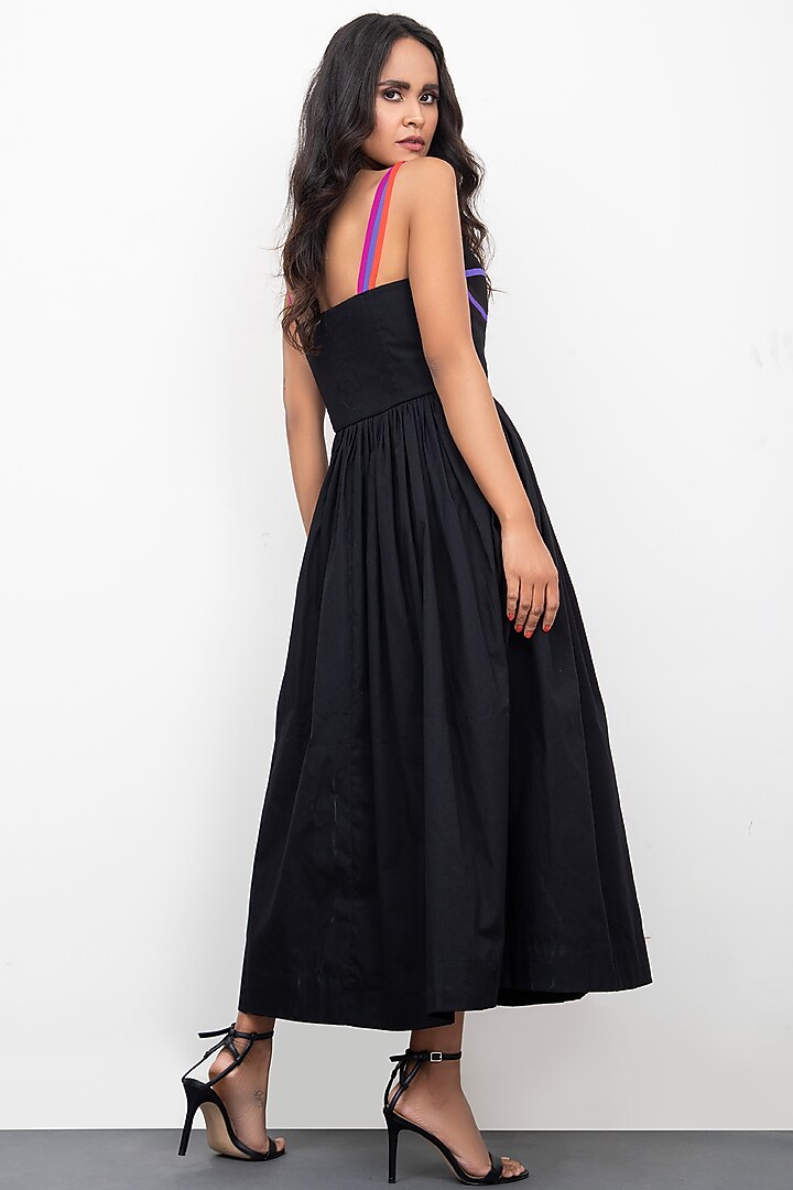 Black Midi Corset Summer Dress by Deepika Arora at Pernia's Pop Up Shop