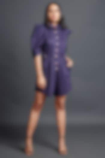 Purple Ponte Roma Playsuit by Deepika Arora at Pernia's Pop Up Shop