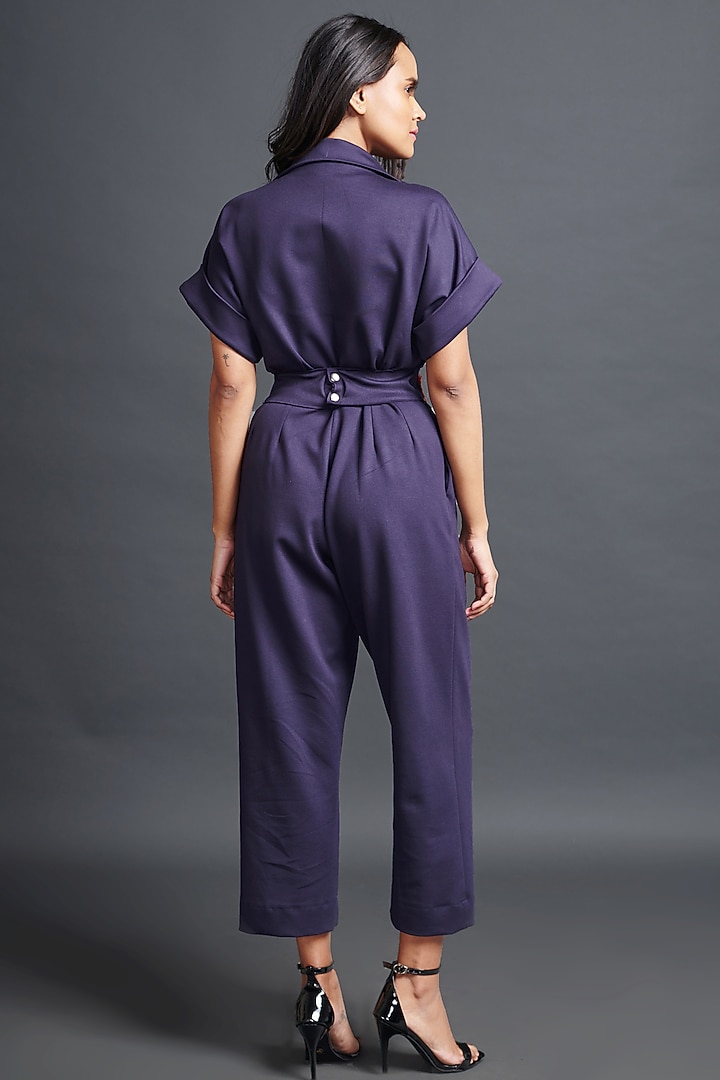 Purple Ponte Roma Jumpsuit by Deepika Arora at Pernia's Pop Up Shop