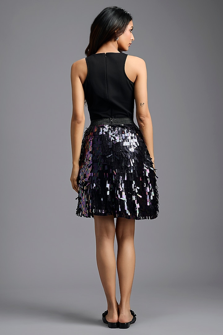 Multi-Colored Sequins Mini Skirt by Deepika Arora at Pernia's Pop Up Shop