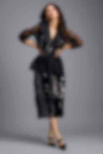 Black Sequins Midi Skirt by Deepika Arora at Pernia's Pop Up Shop